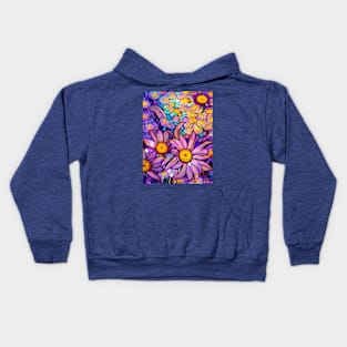 Stained Glass Flowers Kids Hoodie